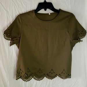 Olive Green Crop Top
